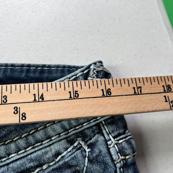 Vigoss Dublin Capri Jeans Womens 9/10 Blue Stretch Denim Heavy Stitching - Picture 8 of 10